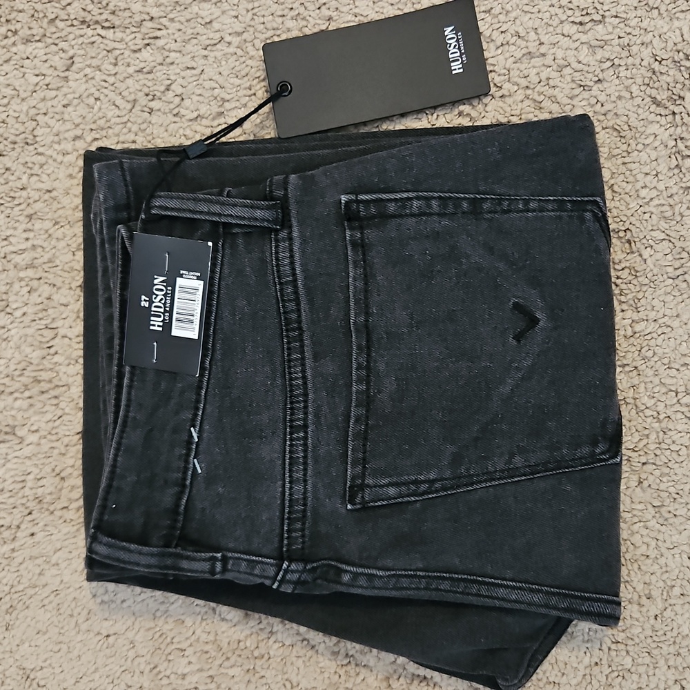 NEW! Hudson Black Wash Straight Leg Mid Rise Jeans - Picture 5 of 15